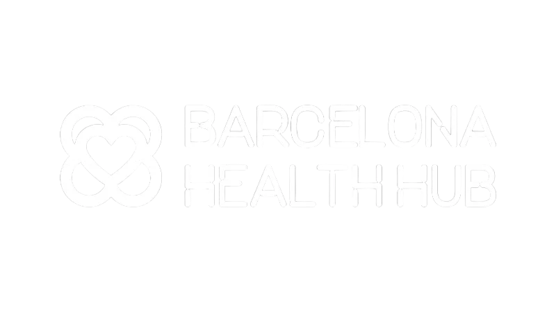 logo barcelona health hub white